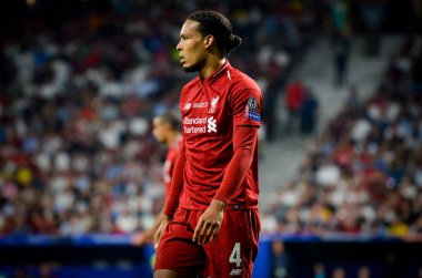 Madrid, İspanya - 01 Mayıs 2019: Virgil van Dijk oyuncusu