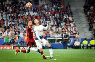 Madrid, İspanya - 01 Mayıs 2019: Dele Alli ve Trent Alexander-Arnol