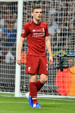 Madrid, İspanya - 01 Mayıs 2019: Andrew Robertson Uefa C sırasında