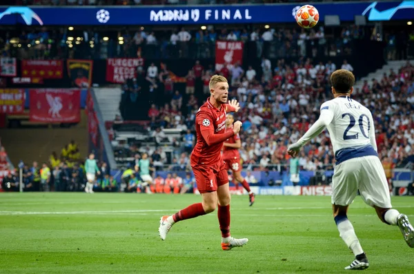 Madrid, Spanien-01 maj 2019: Jordanien Henderson spelare under — Stockfoto