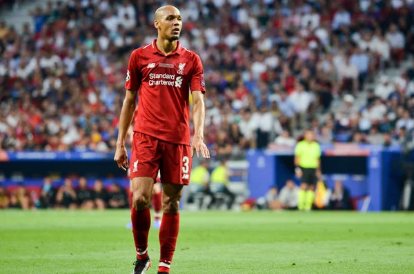 Madrid, İspanya - 01 Mayıs 2019: Fabinho oyuncusu Uefa Cham sırasında — Stok fotoğraf