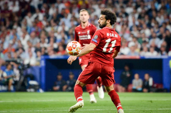 Madrid, İspanya - 01 Mayıs 2019: Uef sırasında Mohamed Salah oyuncu — Stok fotoğraf