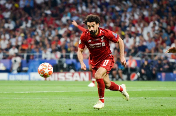 Madrid, Španělsko-01 květen 2019: Mohamed Salah Player během UEF — Stock fotografie