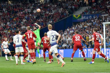 Madrid, İspanya - 01 Mayıs 2019: Hugo Lloris Uefa Champio sırasında