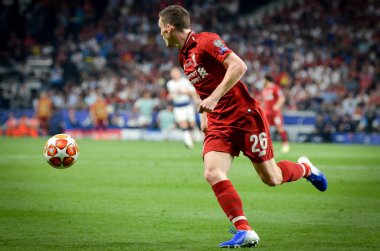 Madrid, İspanya - 01 Mayıs 2019: Andrew Robertson oyuncu 