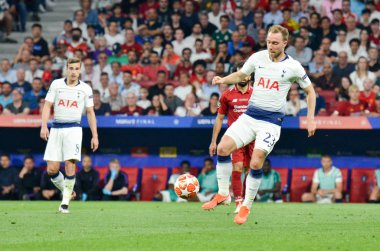 Madrid, İspanya - 01 Mayıs 2019: Christian Eriksen oyuncusu