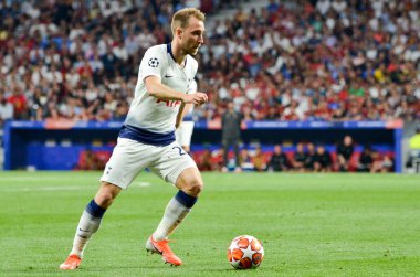 Madrid, İspanya - 01 Mayıs 2019: Christian Eriksen oyuncusu