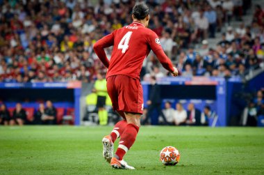 Madrid, İspanya - 01 Mayıs 2019: Virgil van Dijk oyuncusu