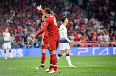 Madrid, İspanya - 01 Mayıs 2019: Fabinho oyuncusu Uefa Cham sırasında