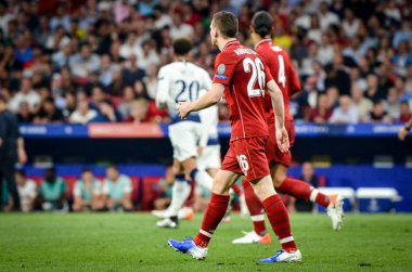 Madrid, İspanya - 01 Mayıs 2019: Andrew Robertson oyuncu 