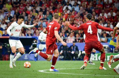 Madrid, İspanya - 01 Mayıs 2019: Uef sırasında Heung-min Son oyuncu