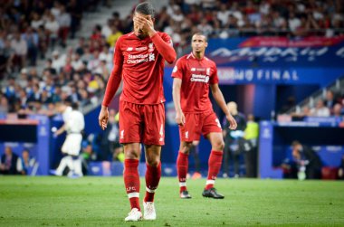 Madrid, İspanya - 01 Mayıs 2019: Virgil van Dijk oyuncusu