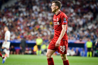 Madrid, İspanya - 01 Mayıs 2019: Andrew Robertson oyuncu 