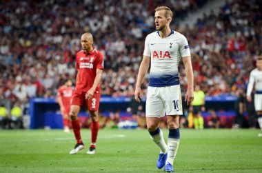 Madrid, İspanya - 01 Mayıs 2019: Harry Kane, Uefa C.