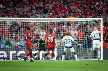 Madrid, İspanya - 01 Mayıs 2019: Uefa Cha sırasında futbolcu