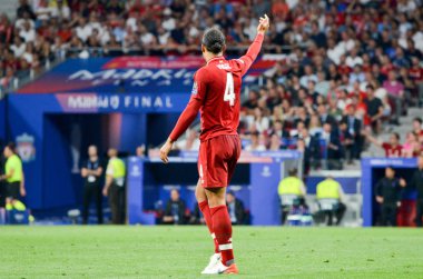 Madrid, İspanya - 01 Mayıs 2019: Virgil van Dijk oyuncusu