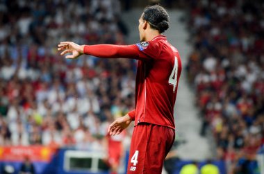 Madrid, İspanya - 01 Mayıs 2019: Virgil van Dijk oyuncusu