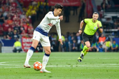 Madrid, İspanya - 01 Mayıs 2019: Uef sırasında Heung-min Son oyuncu