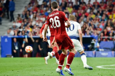 Madrid, İspanya - 01 Mayıs 2019: Andrew Robertson oyuncu 