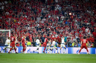Madrid, İspanya - 01 Mayıs 2019: Uefa Cha sırasında futbolcu