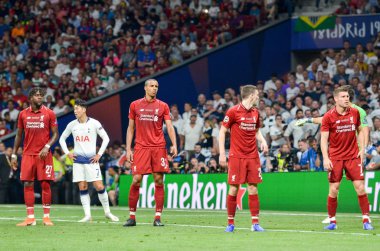 Madrid, İspanya - 01 Mayıs 2019: Uefa Cha sırasında futbolcu