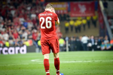 Madrid, İspanya - 01 Mayıs 2019: Andrew Robertson oyuncu 