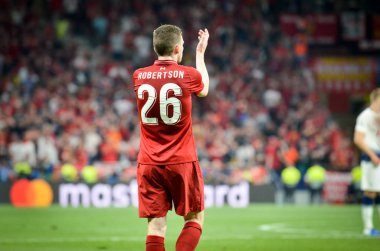 Madrid, İspanya - 01 Mayıs 2019: Andrew Robertson oyuncu 