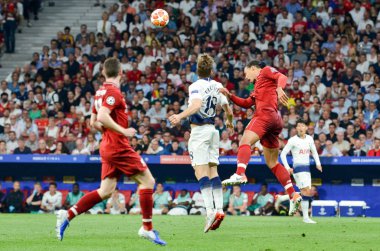 Madrid, İspanya - 01 Mayıs 2019: Virgil van Dijk oyuncusu