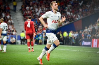 Madrid, İspanya - 01 Mayıs 2019: Christian Eriksen oyuncusu