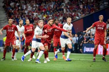 Madrid, İspanya - 01 Mayıs 2019: Uefa Cha sırasında futbolcu