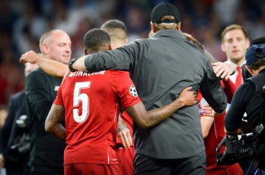 Madrid, İspanya - 01 Mayıs 2019: Jurgen Klopp galibiyetini kutladı