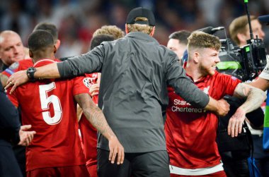 Madrid, İspanya - 01 Mayıs 2019: Jurgen Klopp galibiyetini kutladı