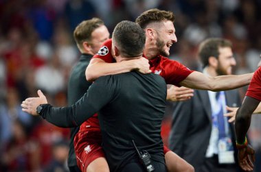 Madrid, İspanya - 01 Mayıs 2019: Adam Lallana galibiyetini kutladı