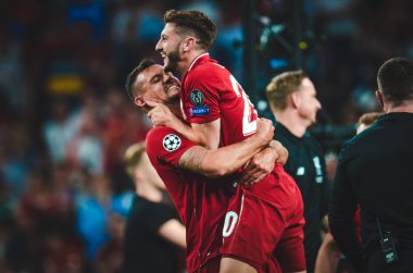 Madrid, İspanya - 01 Mayıs 2019: Adam Lallana galibiyetini kutladı