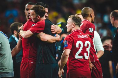 Madrid, İspanya - 01 Mayıs 2019: Xherdan Shaqiri oyuncuları