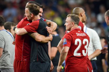 Madrid, İspanya - 01 Mayıs 2019: Xherdan Shaqiri oyuncuları