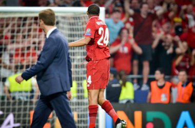 Madrid, İspanya - 01 Mayıs 2019: Rhian Brewster galibiyetlerini kutladı