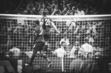 Madrid, İspanya - 01 Mayıs 2019: Rhian Brewster ve Andrew Robertson