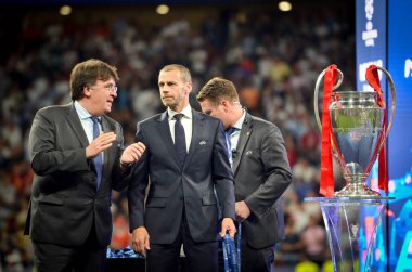 Madrid, İspanya - 01 Mayıs 2019: Uefa Başkanı Alexander Cheferin n