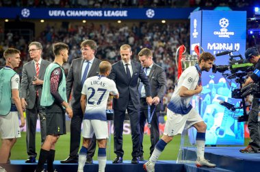 Madrid, İspanya - 01 Mayıs 2019: Tottenham Futbolcuları Finali Aldı