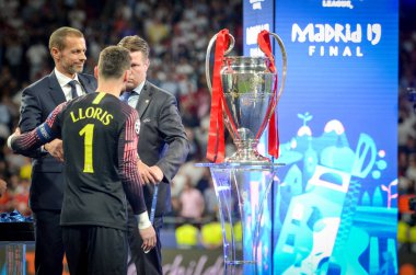 Madrid, İspanya - 01 Mayıs 2019: Tottenham Futbolcuları Finali Aldı