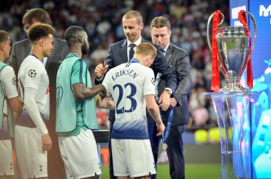 Madrid, İspanya - 01 Mayıs 2019: Tottenham Futbolcuları Finali Aldı