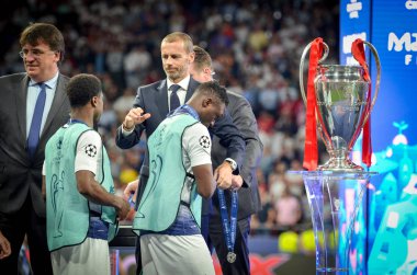 Madrid, İspanya - 01 Mayıs 2019: Tottenham Futbolcuları Finali Aldı