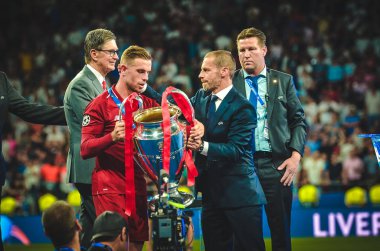 Madrid, İspanya - 01 Mayıs 2019: Jordan Henderson Şampiyon oldu