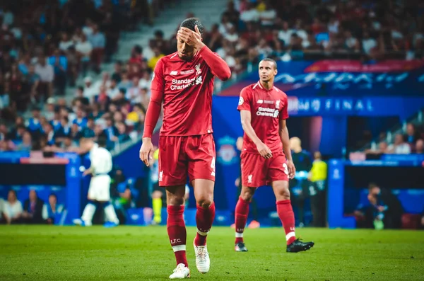 Madrid, İspanya - 01 Mayıs 2019: Virgil van Dijk oyuncusu — Stok fotoğraf