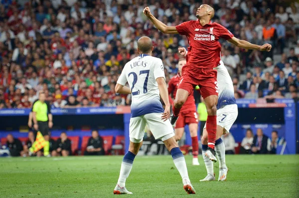 Madrid, Španělsko-01 květen 2019: Lucas Moura hráč během UEFA — Stock fotografie