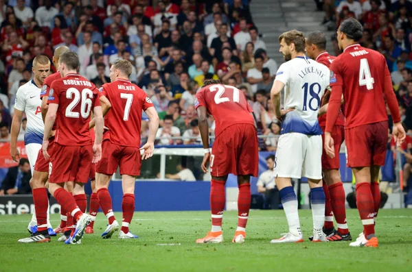 Madrid, Spanien-01 maj 2019: fotbollsspelare under UEFA Cha — Stockfoto