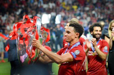 Madrid, İspanya - 01 Mayıs 2019: Trent Alexander-Arnold
