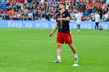 Porto, Portuglal - 09 Haziran 2019: Goncalo Guedes oyuncu