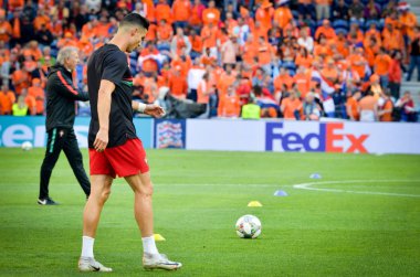 Porto, Portuglal - 09 Haziran 2019: Cristiano Ronaldo oyuncu durin